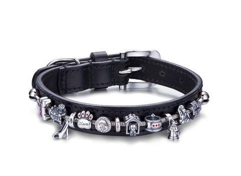 Bella & Beau Leather Collar for Dogs - Black